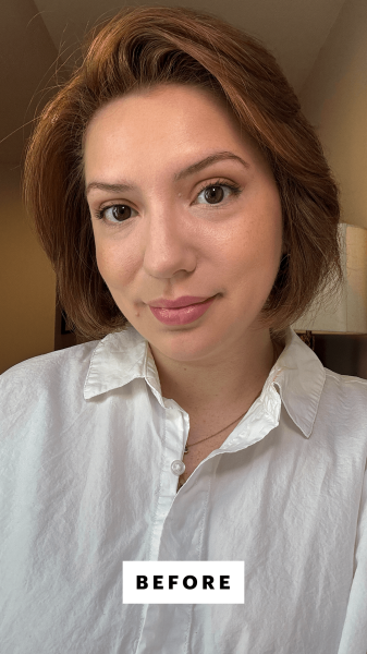 Silva before applying the M.ph Lip Ciggy Sheer Lipstick Balm in TK